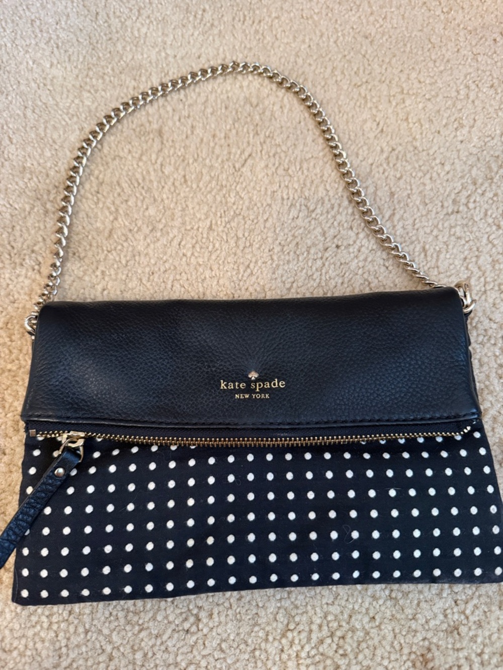 kate spade Black Polka Dot Chain Crossbody Bag